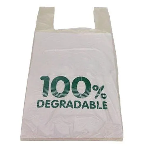 Biodegradable plastic bags with handle