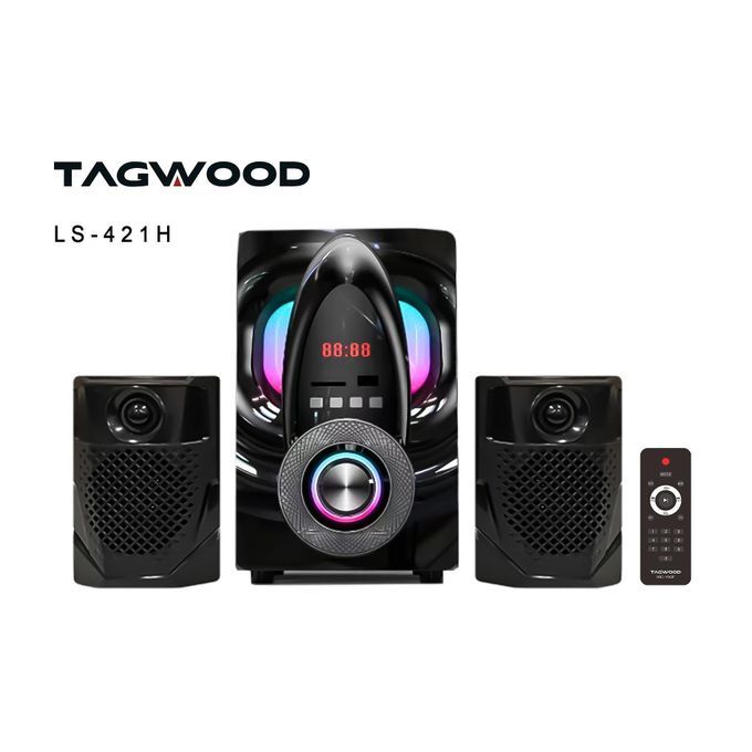 TAGWOOD LS-421H 2.1CH 6000W PMPO Subwoofer Speaker System BLUETOOTH/FM/SB/USB - Black (1YR WRTY)