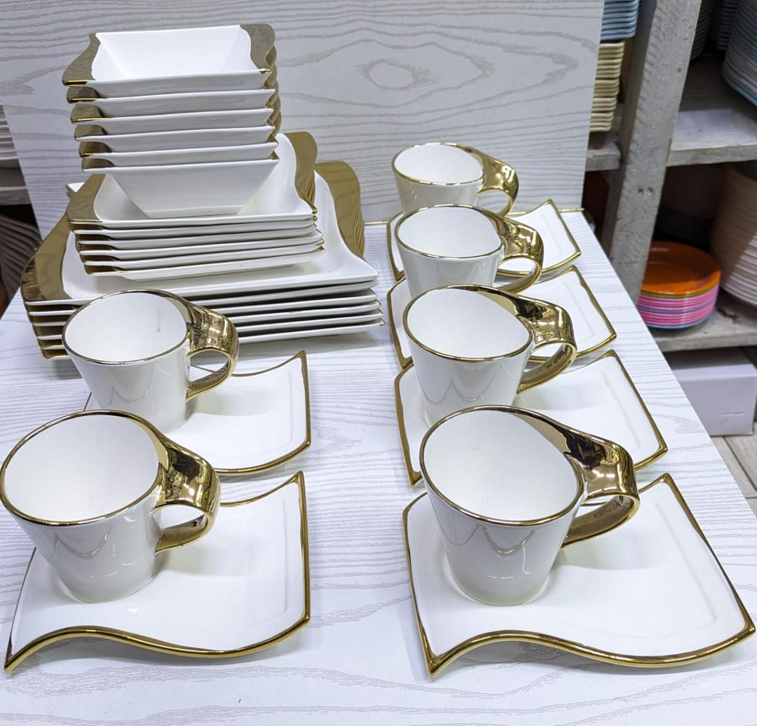 30pcs Classy Dinner Set with Gold Rim
