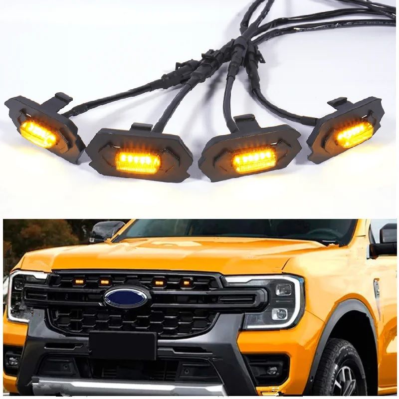 Grill LED Lights For Ford Ranger T9 Wildtrack/XLT - Amber