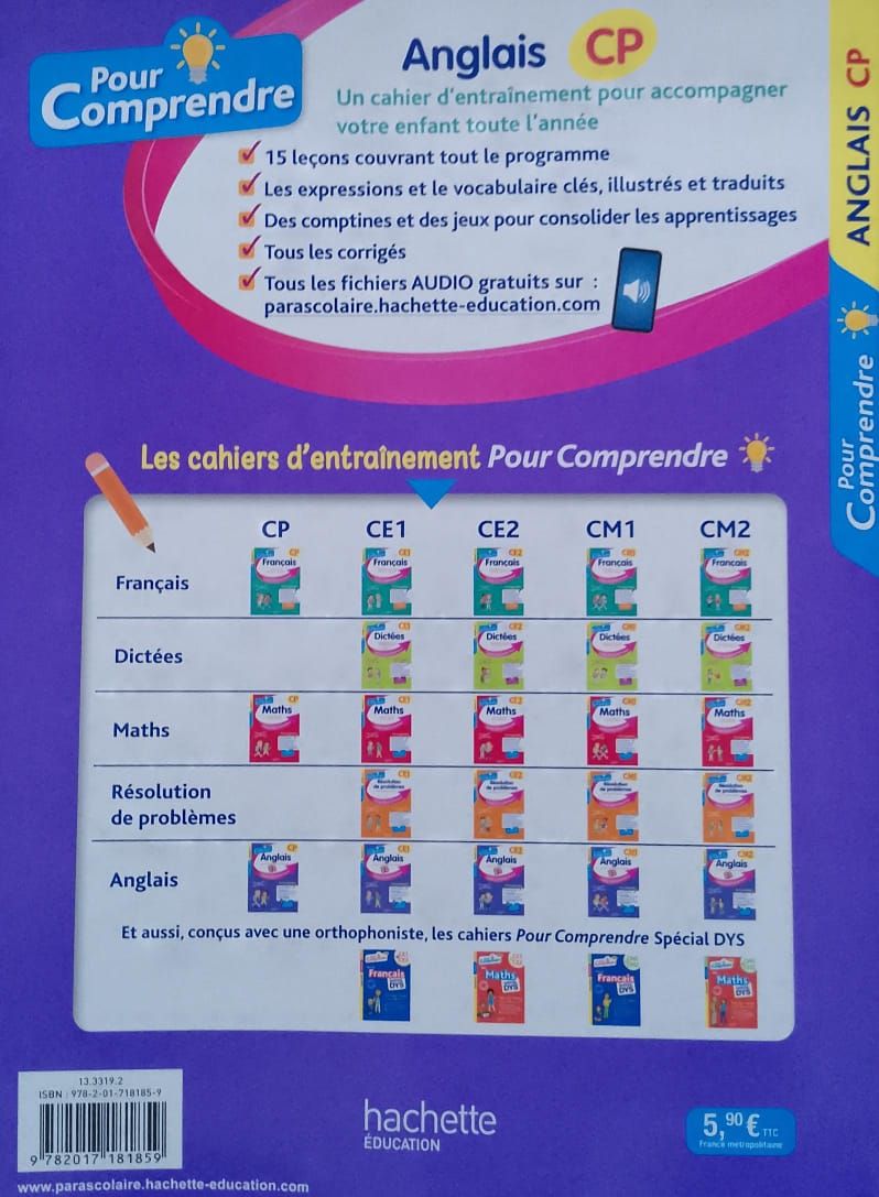 Pour Comprendre Anglais, Cahier d'entrainement (Hachette) - CE1