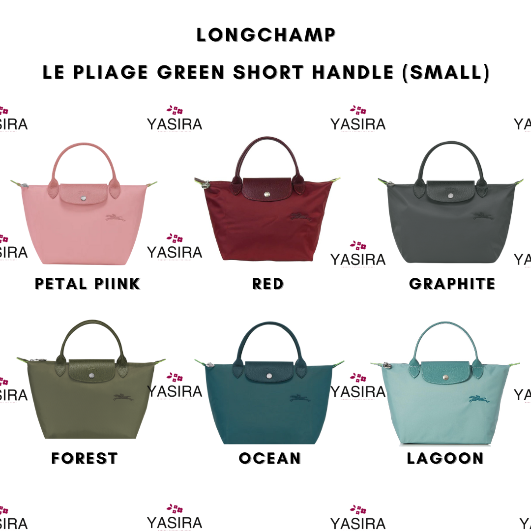 Longchamp Le Pliage Green Tote (SMALL) Short Handle