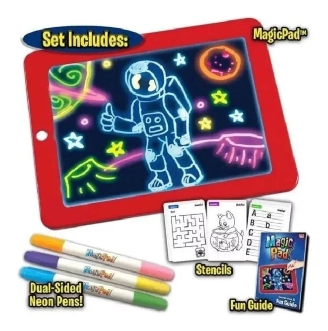 Tablero Magic Pad Con Luz Led Marcadores