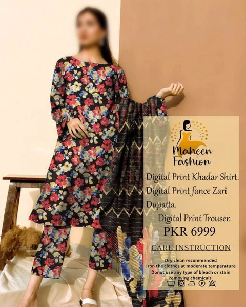 MAHEEN FASHION KHADDAR | BLACK