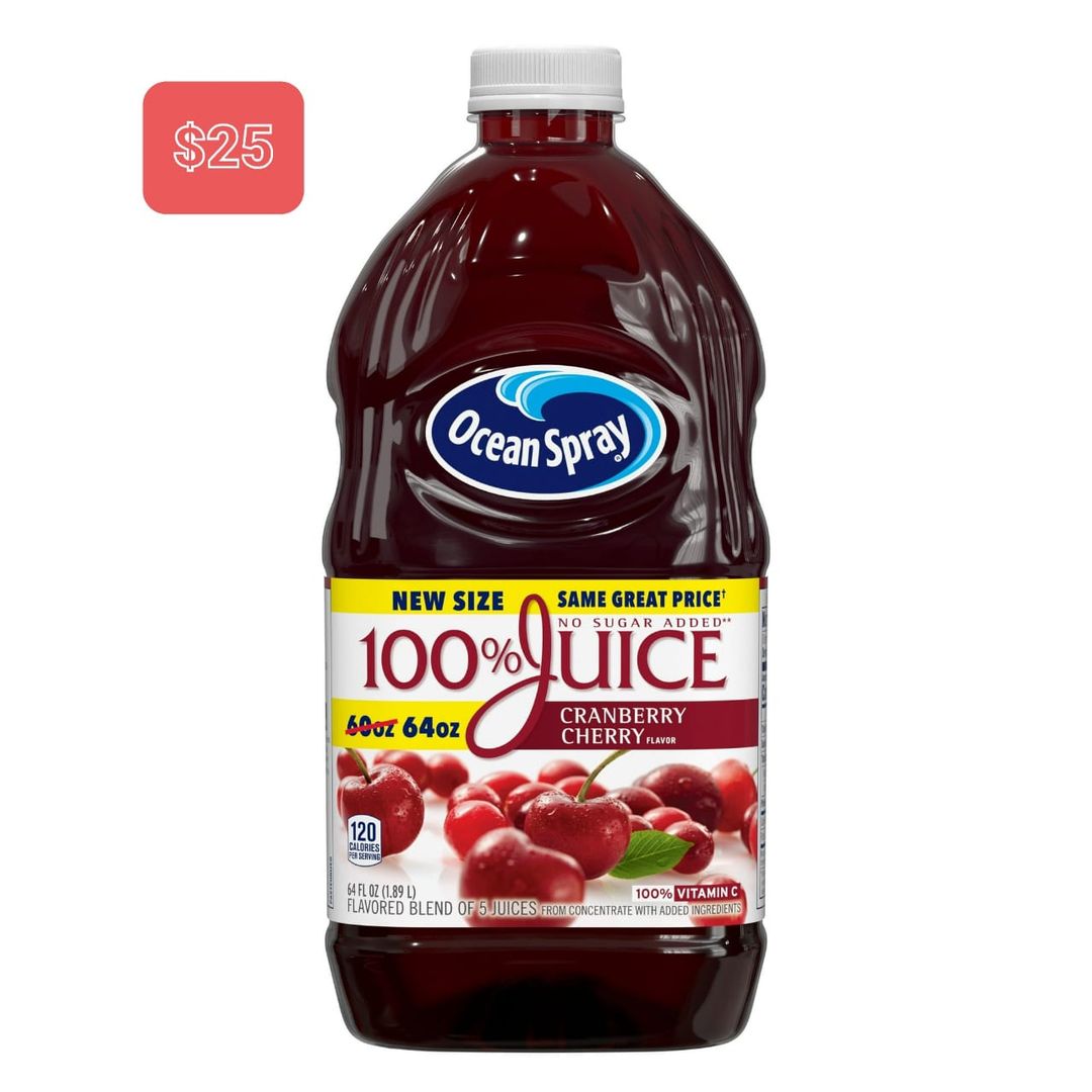 OCEAN SPRAY 100% CRANBERRY JUICE