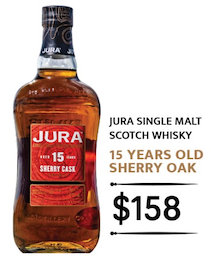 JURA SINGLE MALT SCOTCH WHISKY 15 YEARS OLD SHERRY OAK