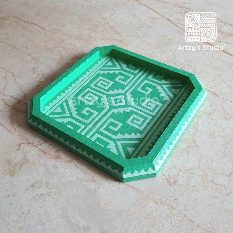 Pista Hexagon Square Shape Small Wooden Tray