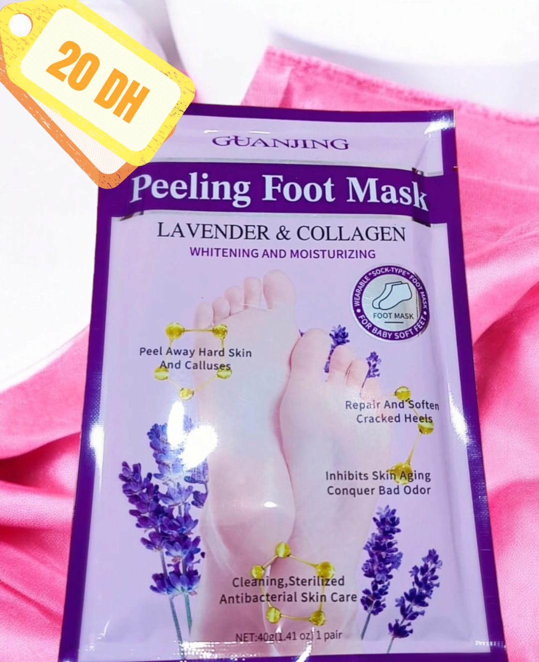 GUANJING Masque Peeling pour les Pieds à la Lavande et au Collagène