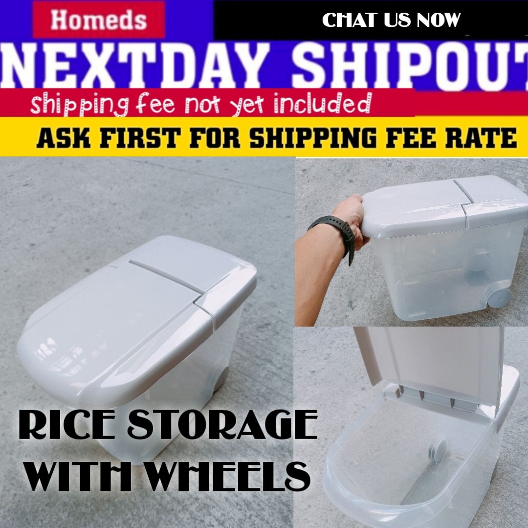 Rice storage clear 10kg with wheels