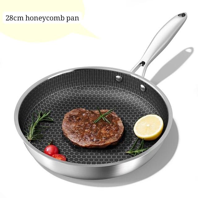 28cm Non-Stick Honeycomb Stainless Steel Frying Pan