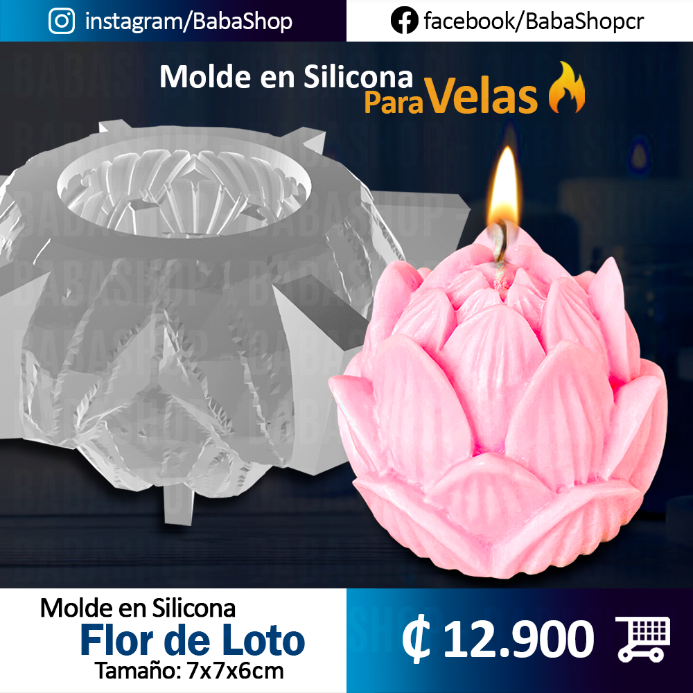 Molde en Silicona - Flor de Loto (Altura 7cm)