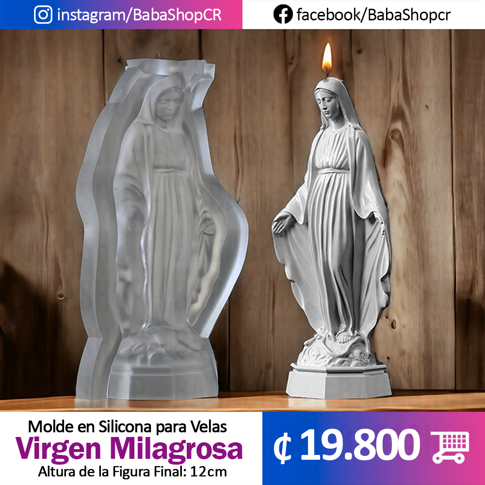 Virgen Milagrosa - Molde en Silicona - Altura Final 12cm