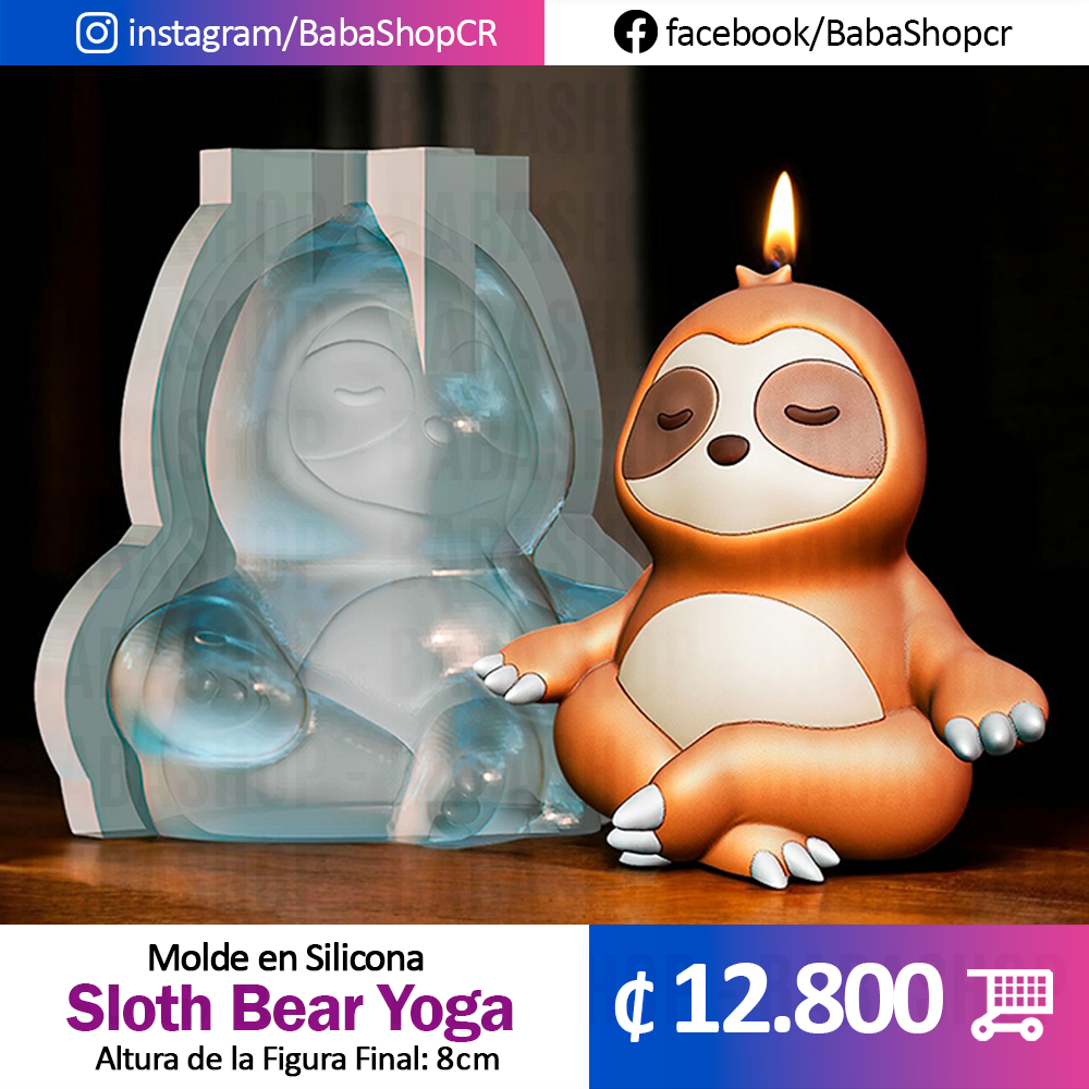 Sloth Bear Yoga - Molde en Silicona - Altura 8cm