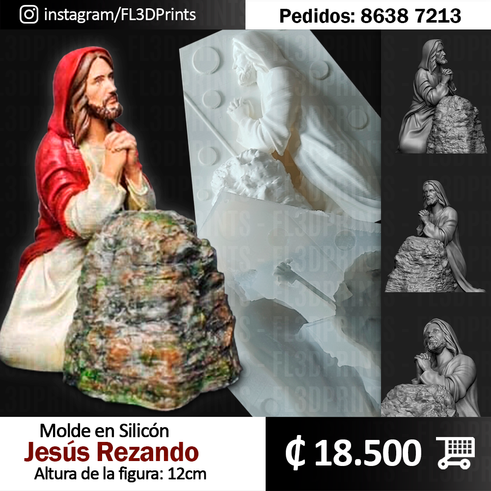 Molde en Silicon - Jesús Prayer - Altura 12cm