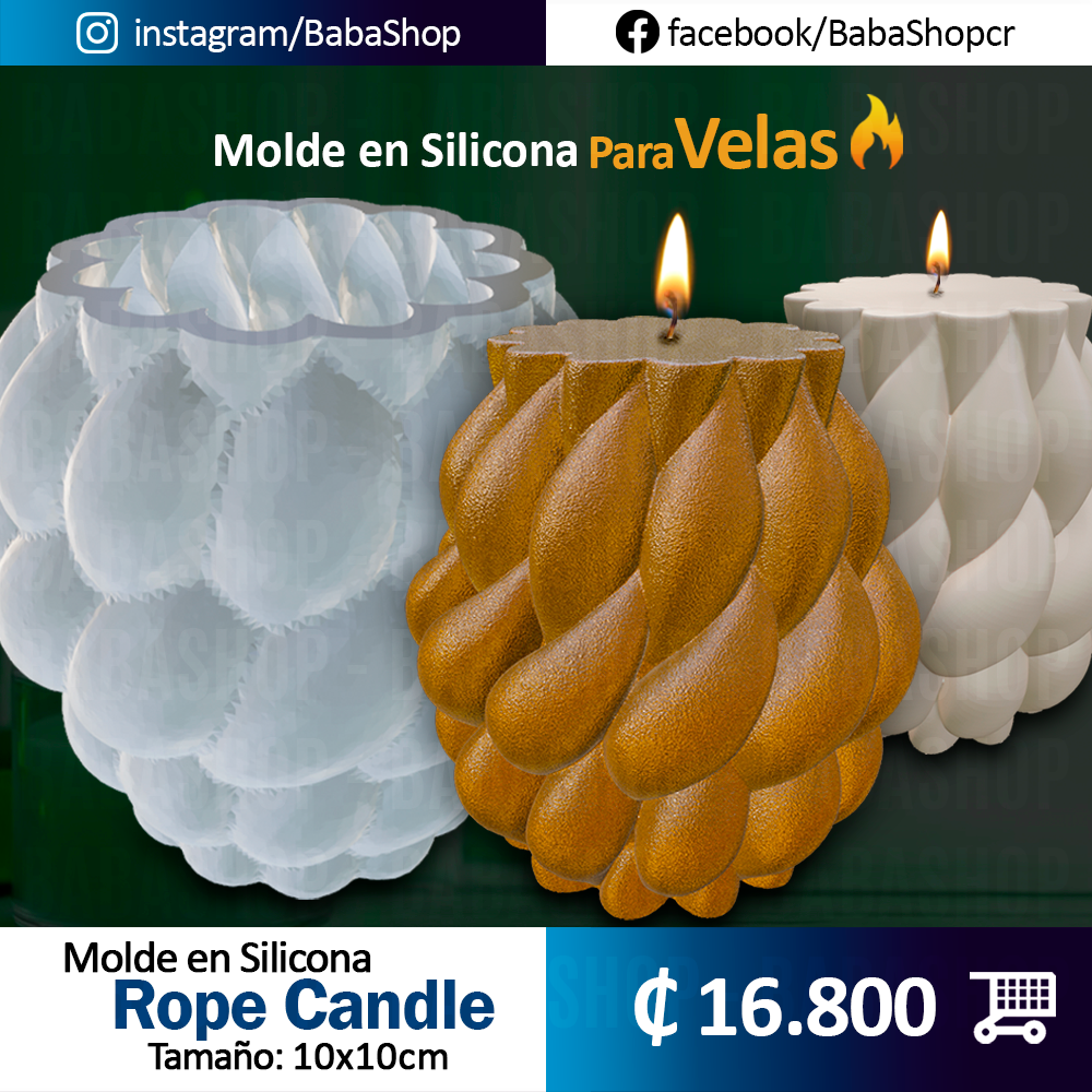 Rope Candle - Molde en Silicona - (Altura 10cm)