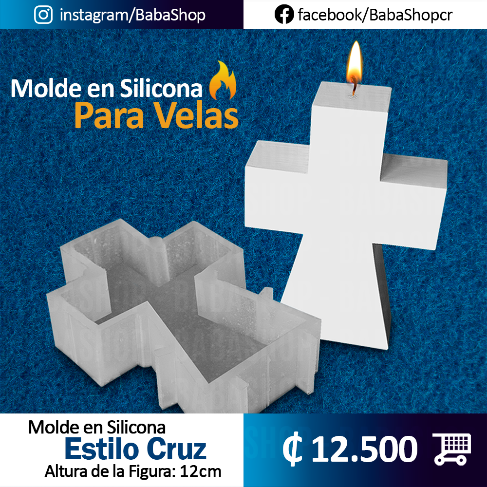 Molde en Silicona, Estilo Cruz (Altura 12cm)