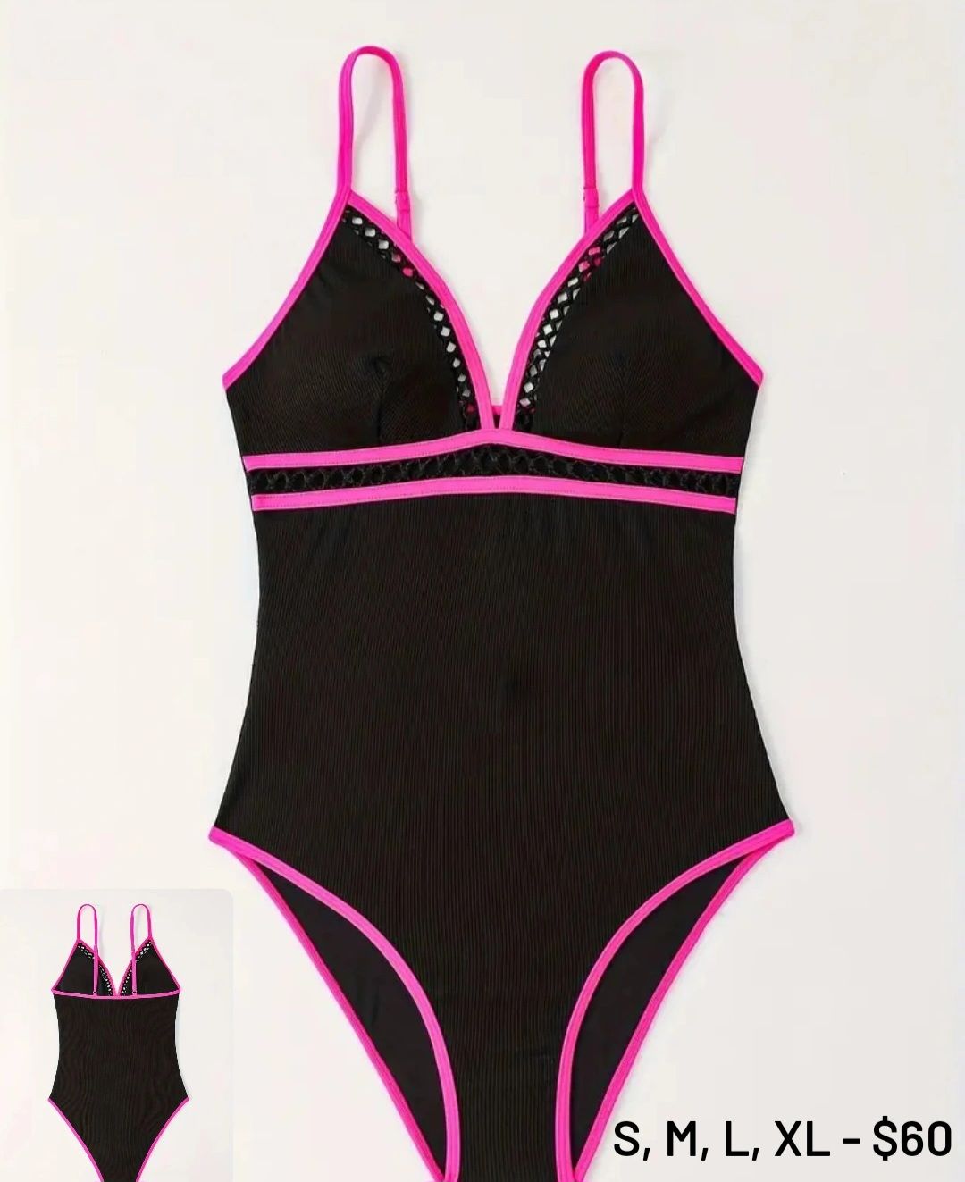 Black W/Pink Trim One Piece