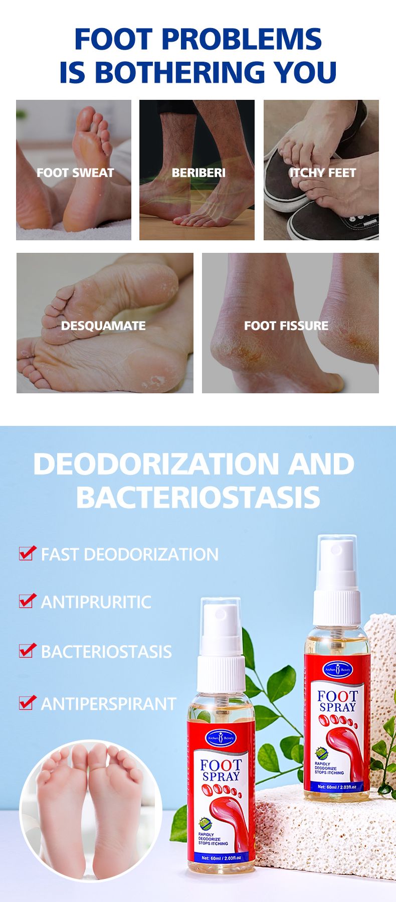 Anti bacteria foot spray