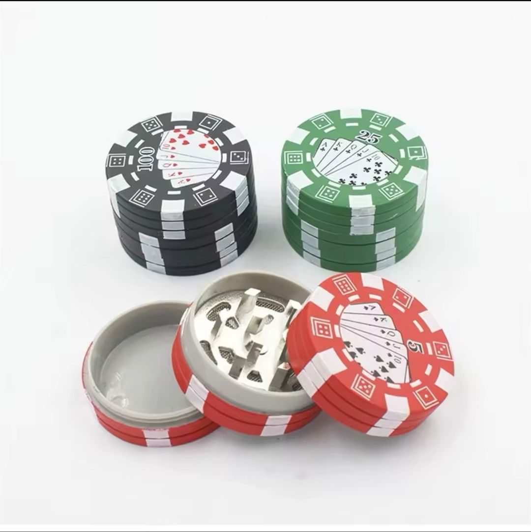 Grinder pour Weed en Forme de Jeton de Poker