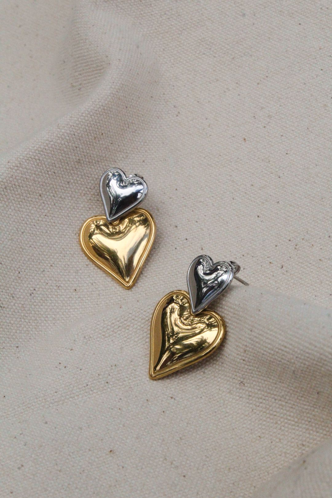 Two tiers Heart Silver- Gold