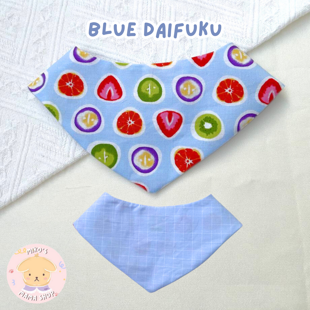 Blue Daifuku Bandana - with Buttons (Classic)