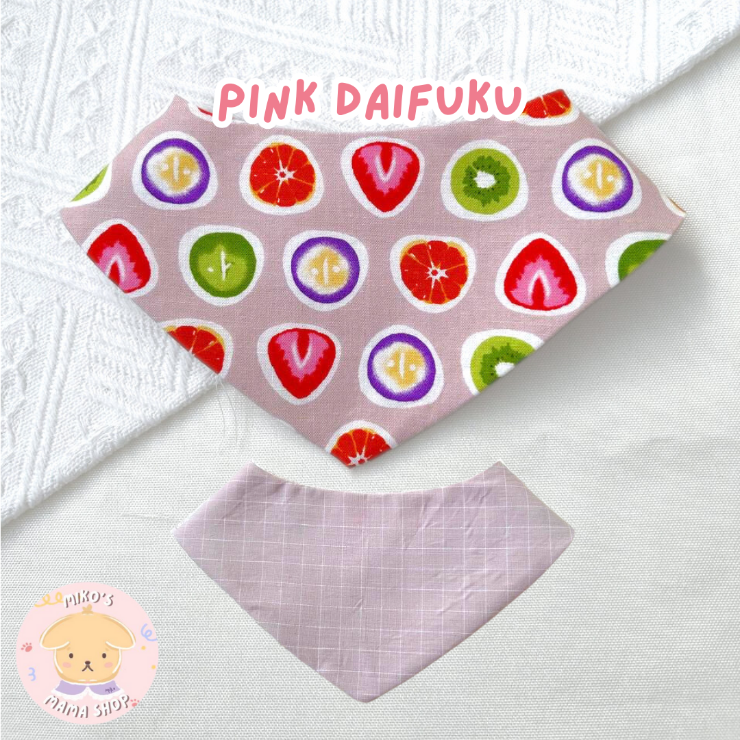 Pink Daifuku Bandana - with Buttons (Classic)