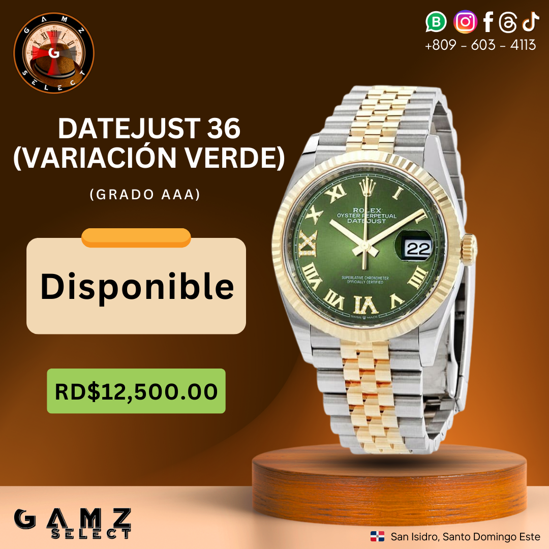 Datejust 36 "Variación Verde" (Grado AAA)