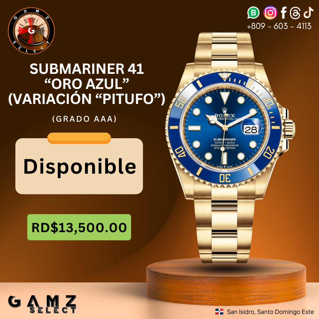 Submariner Date 41 "Oro Azul" Variación "Pitufo" (Grado AAA)