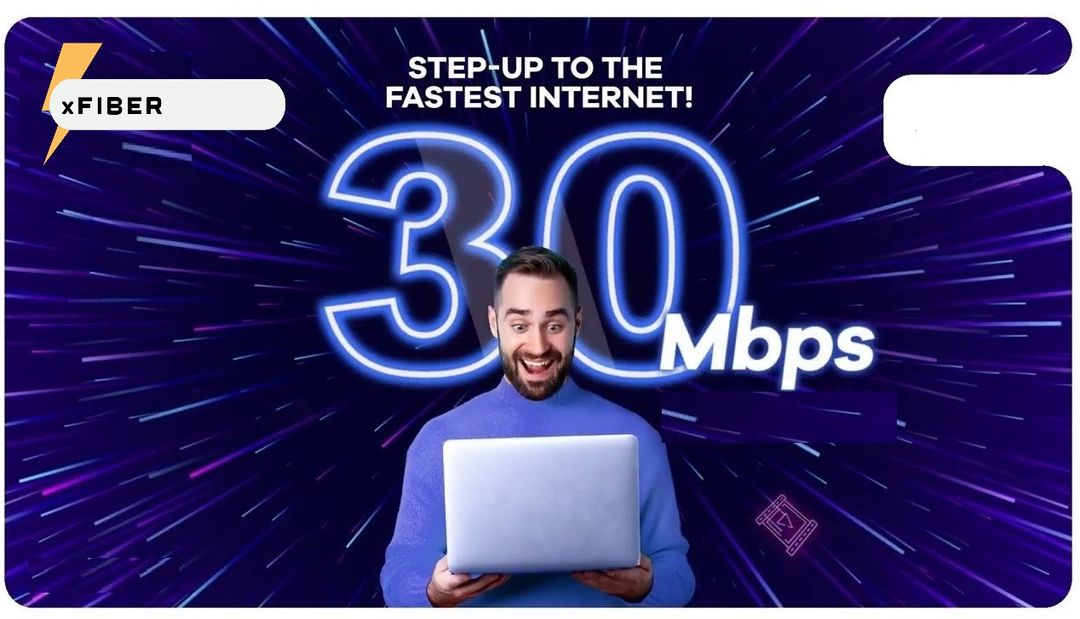 30mbps Unlimited Fiber Internet + IPTV