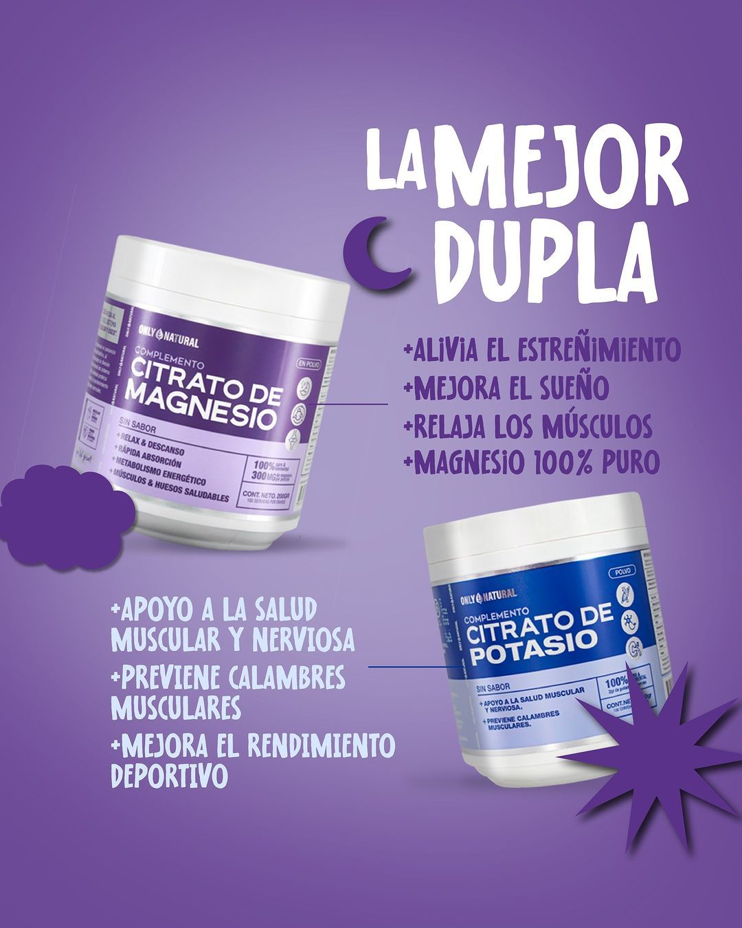 Dupla Perfecta - Citrato de Magnesio + Citrato de Potasio