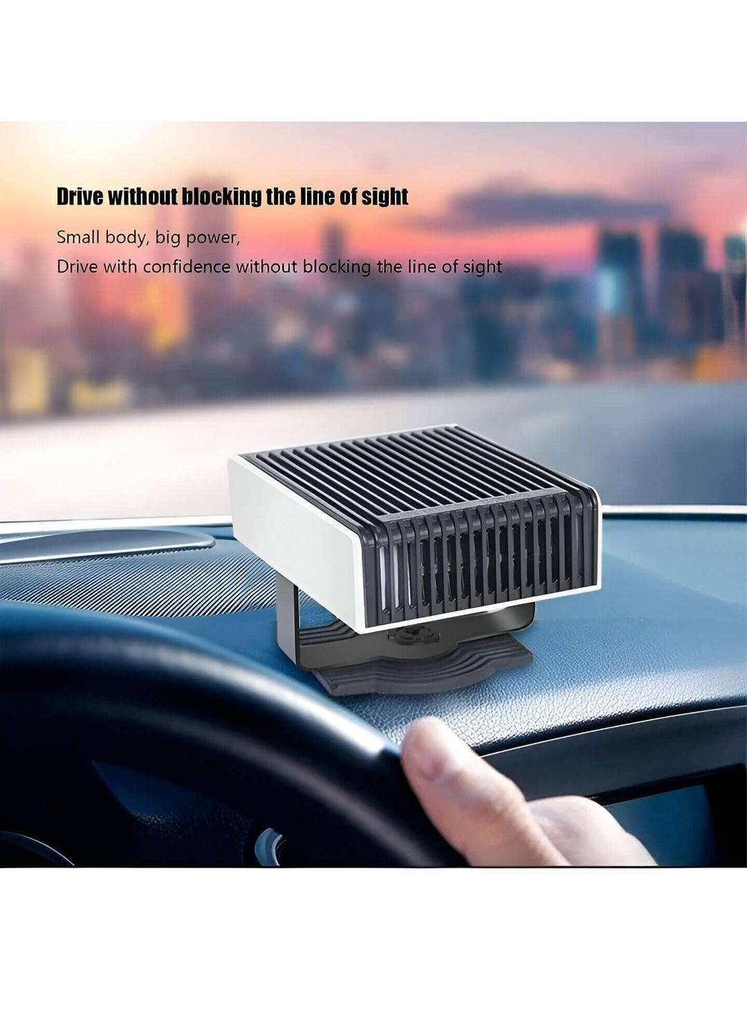 150W 12V 2-In-1 Car Heater & Fan Portable with Large Air Outlet, Low Noise, With 180° Rotation In 4 Directions