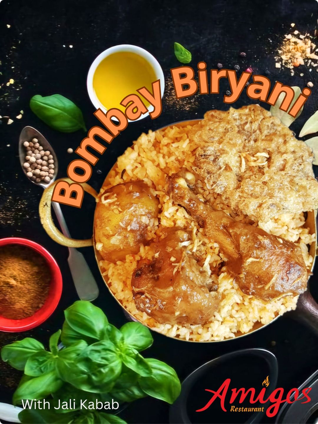 Bombay Biryani with Jali Kabab