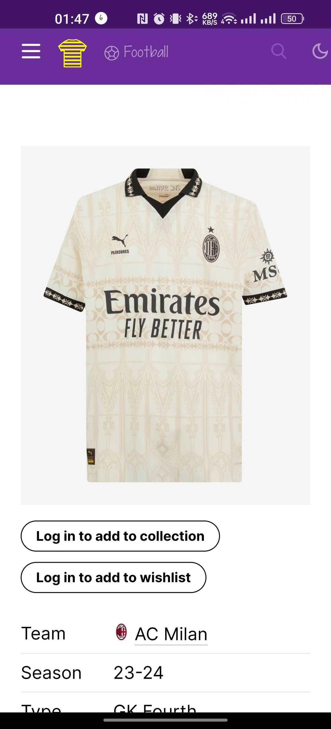 AC MILAN 24/25 FOURTH KIT