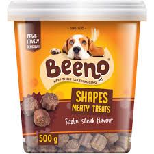 BEENO SHAPES M/TREATS SIZZLIN' STEAK TUB 500G