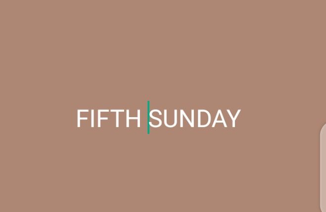 5th SUNDAY #150