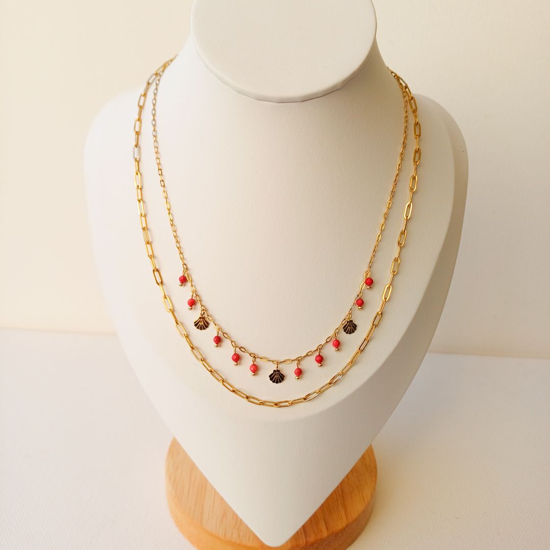 2 Layered Red Necklace