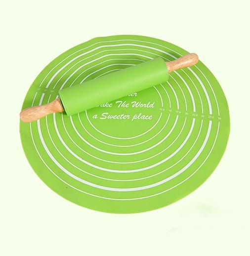 Silicone Baking Mat with Rolling Pin Set