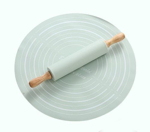 Silicone Baking Mat with Rolling Pin Set