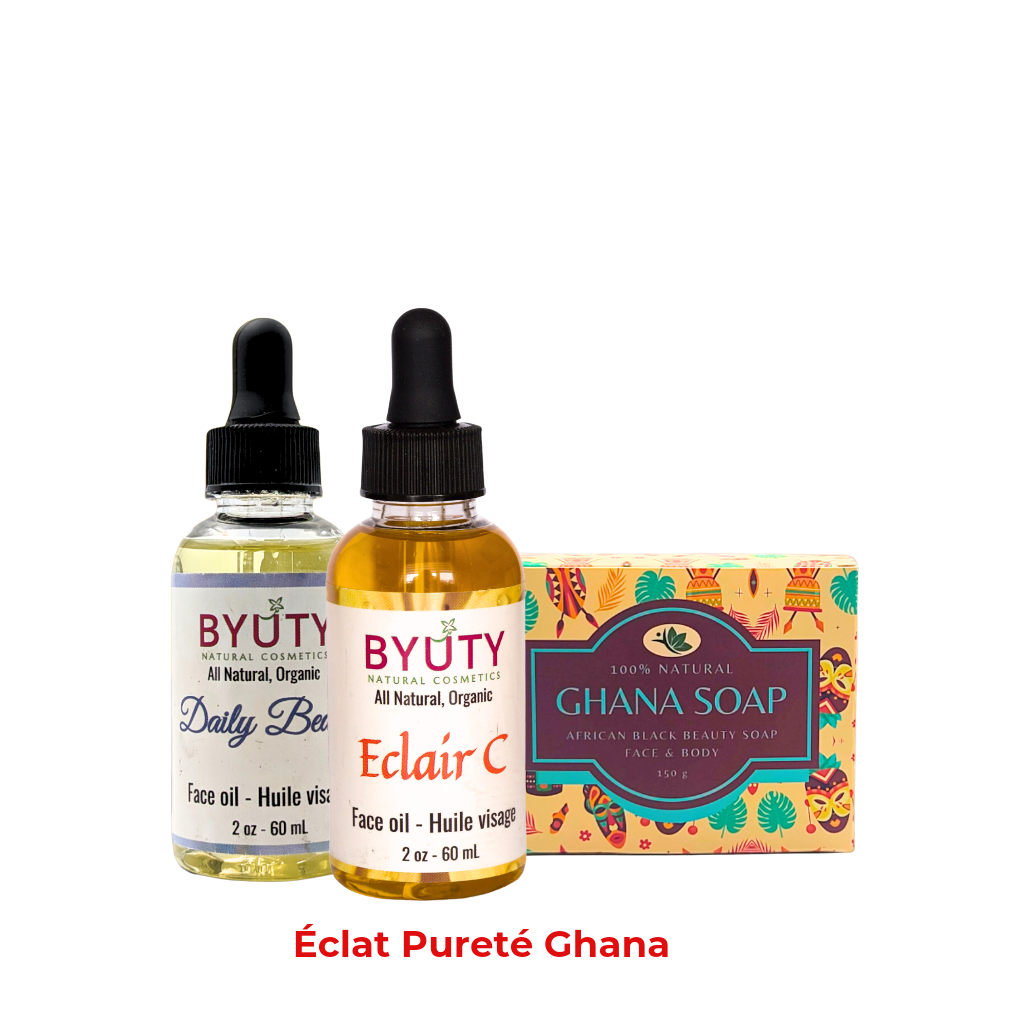 Éclat Pureté Ghana (Savon Noir Africain + Jouvence Lumina + Daily Beauty)