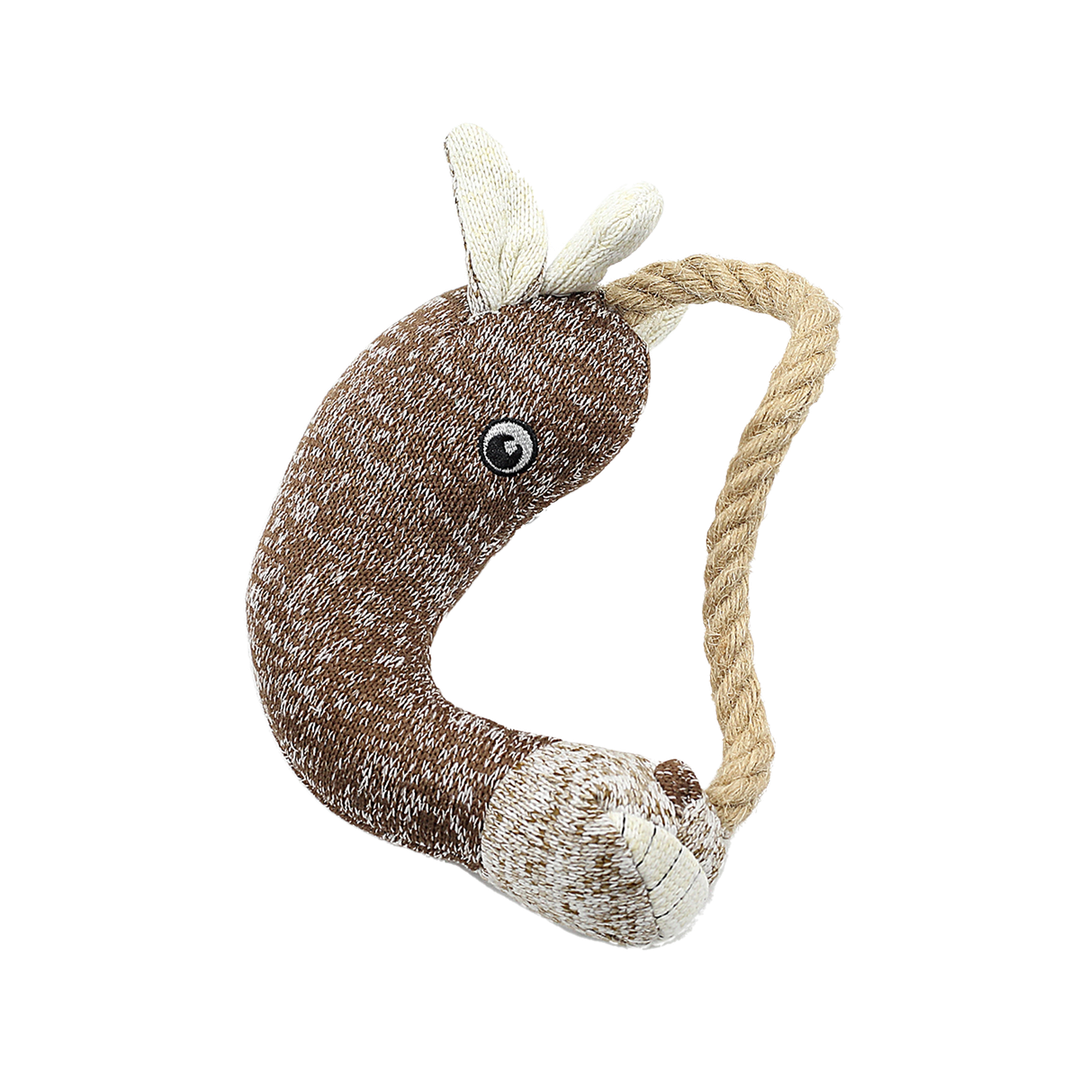 Knit Rhino Ring Plush Pet Toy