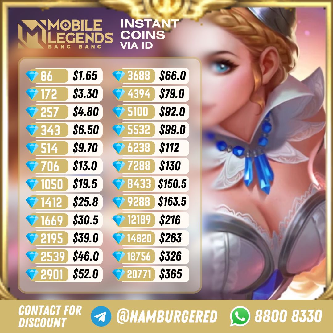 [ALL REGION | EXCEPT INDONESIA] INSTANT Mobile Legends Diamonds