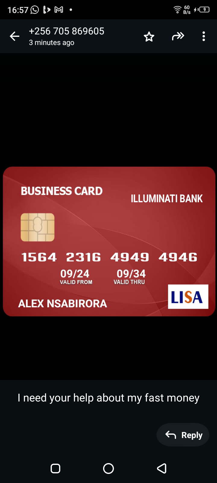 Illuminati Business Visa Card