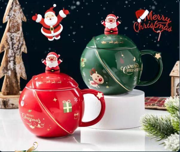 TAZA DE NAVIDAD REDONDA CON CUCHARITA