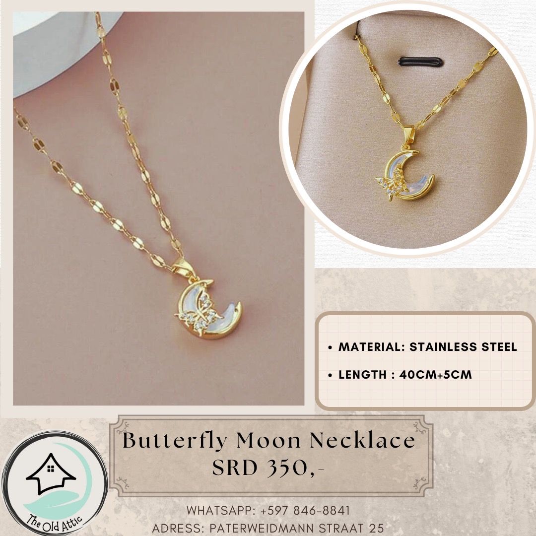 Butterfly moon necklace 