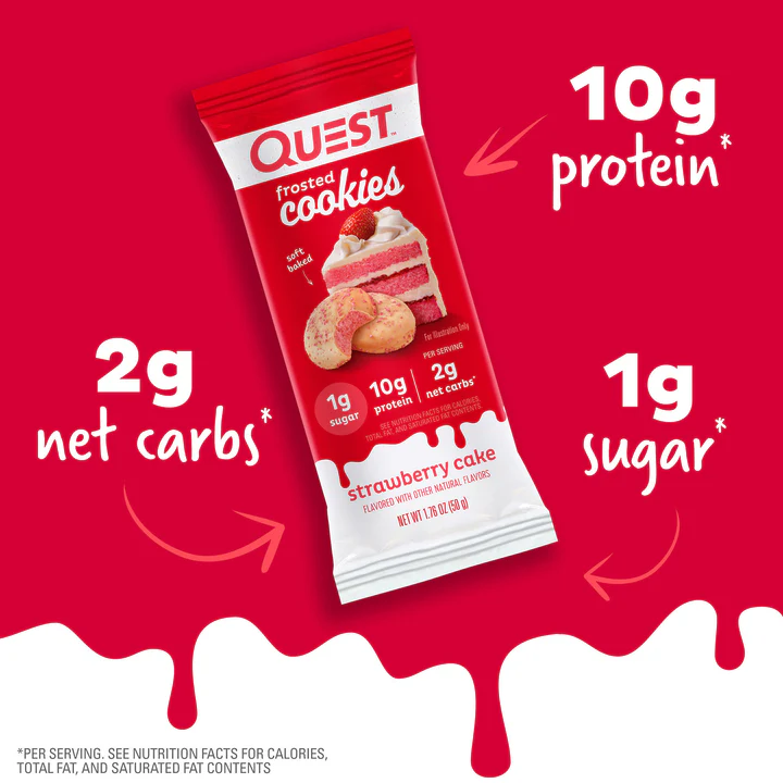 QUEST Strawberry Cake Frosted Cookie