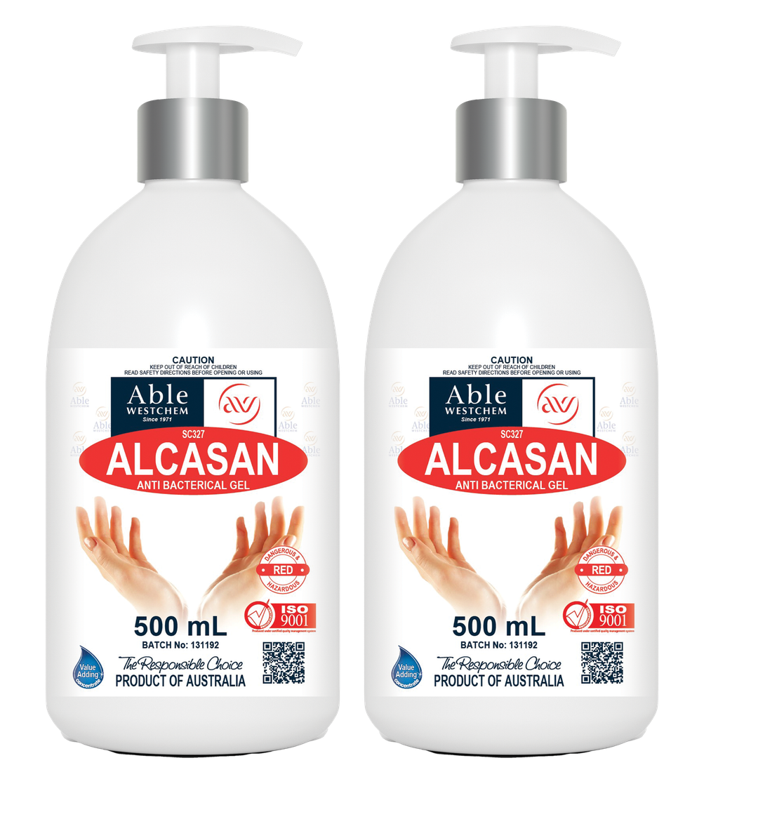 Alcasan - Alcohol Anti-Bac Hand Gel x2