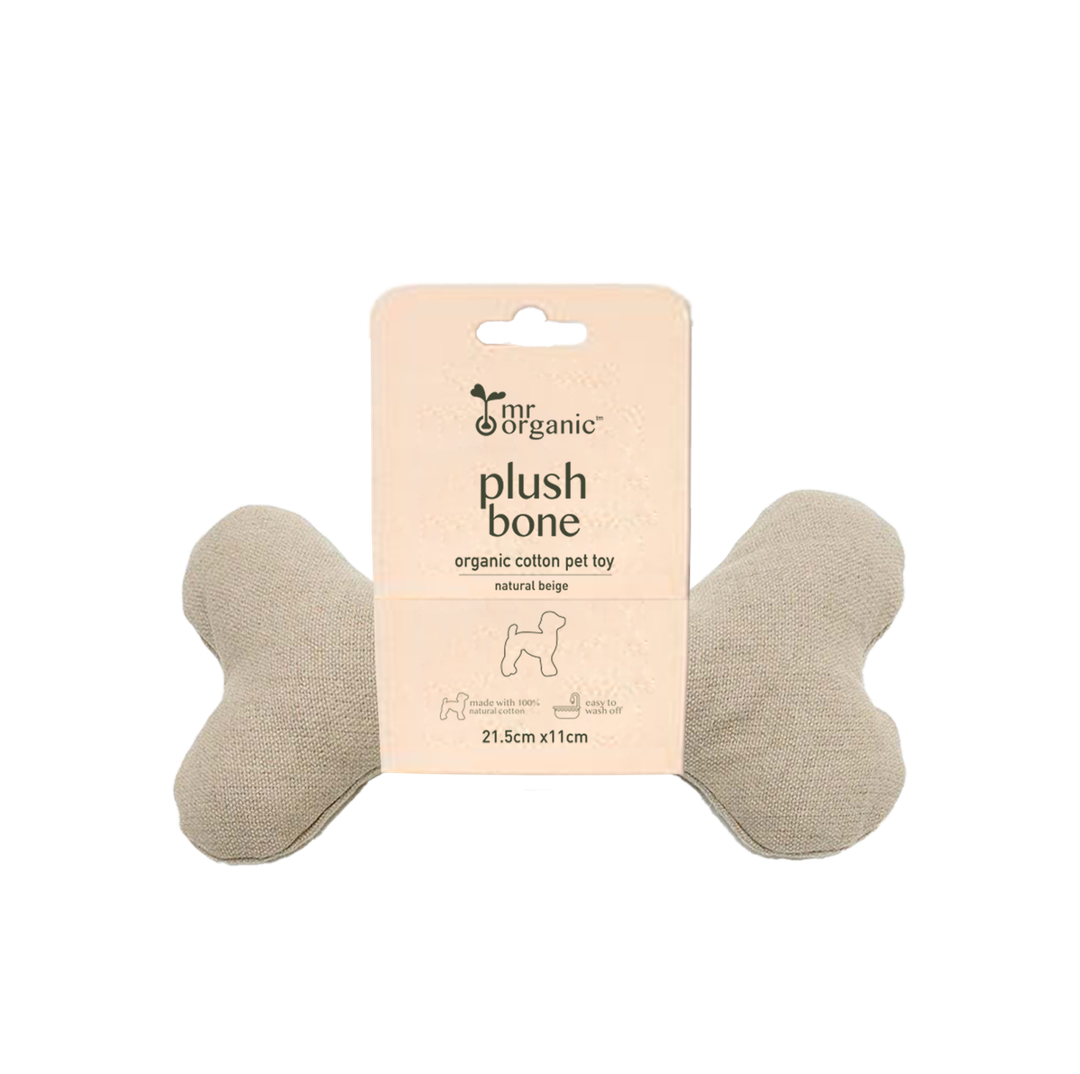 organic Cotton Dog Bone ( natural beige )  SMALL