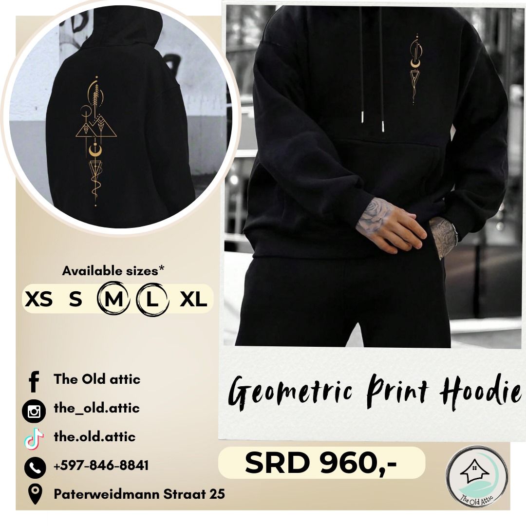 Geometric print hoodie 