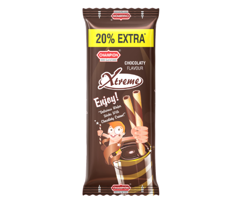 Champion Gold Xtreme Wafer Roll Chocolate 24g Pouch