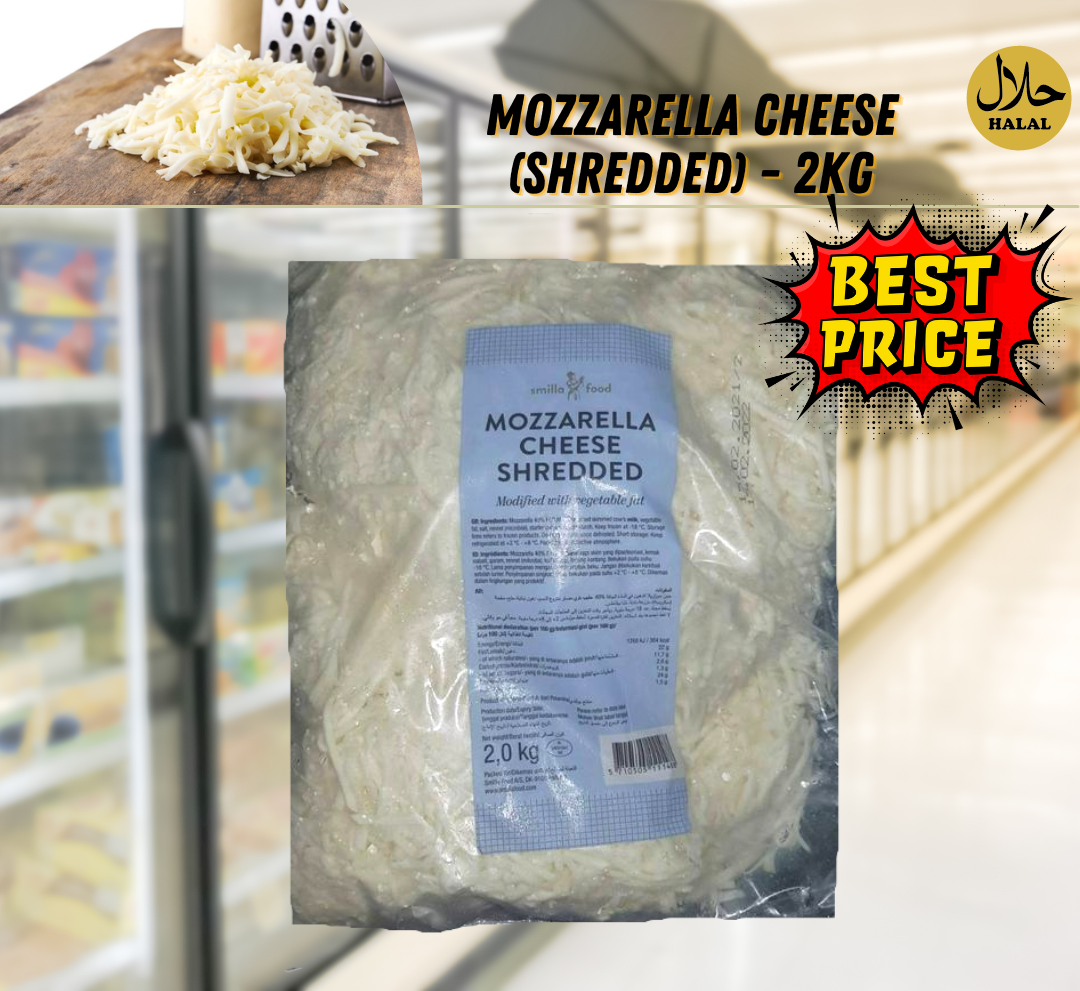 Mozzarella cheese (shredded) - 2kg